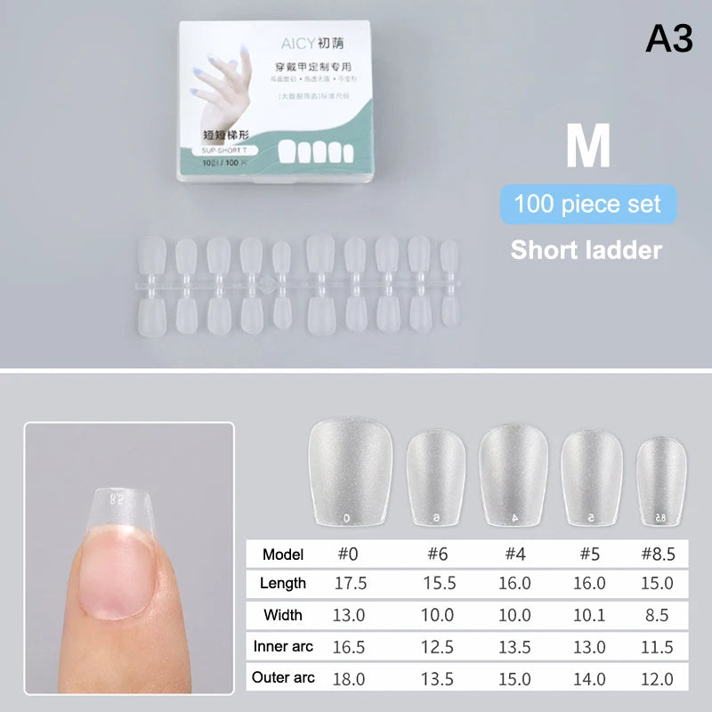 Box Matte Medium Short Press Nails Matt Soft Gel Fake No Polishing Qme A3