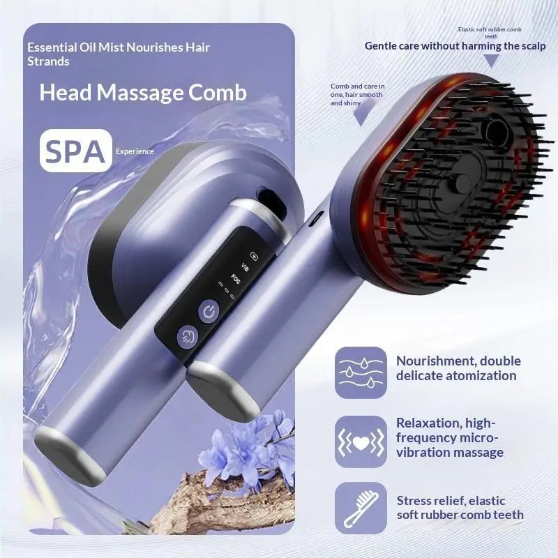 Portable Vibration Massage Comb Essential Oil Atomization Smooth Qme