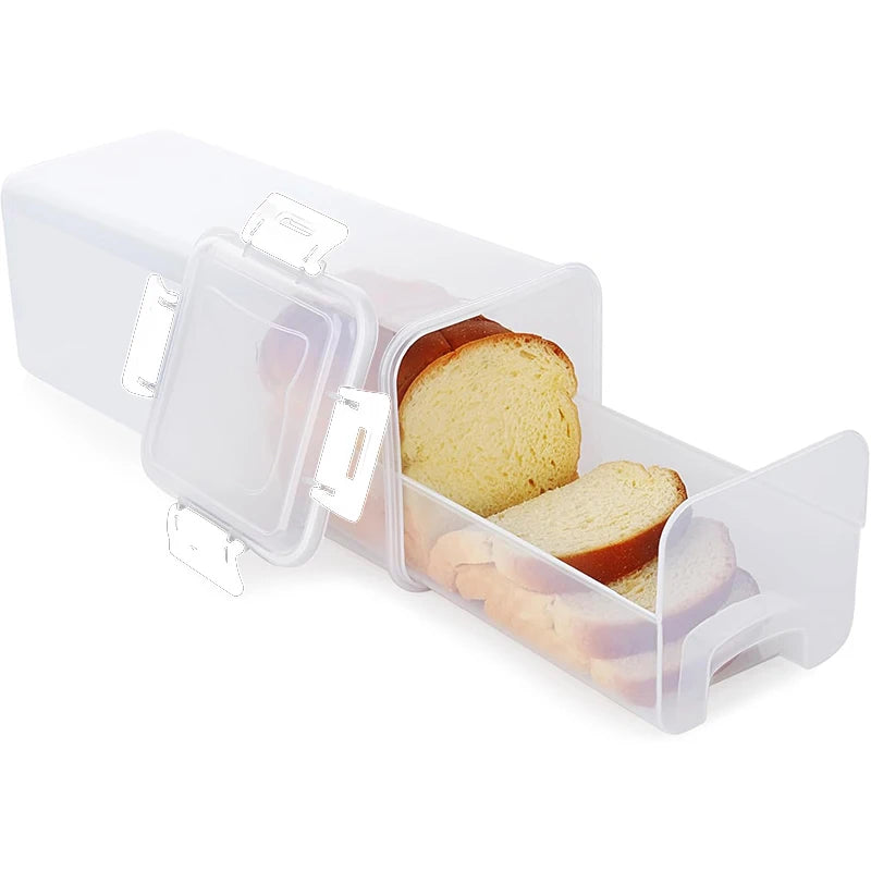 Bread Loaf Container Clear Airtight Bread Box With Lid Sandwich Bread Holder For Homemade Bread Tall Bread Saver For Kitchen Qme Style 2