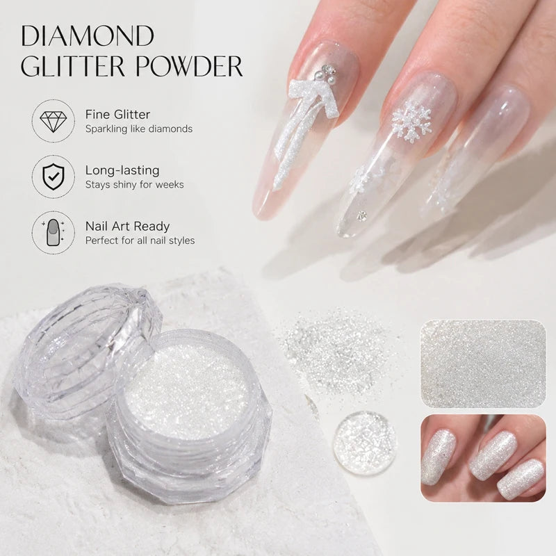 1 White Snowflake Sea Salt Crystal Diamond Powder Ultra-fine Qme