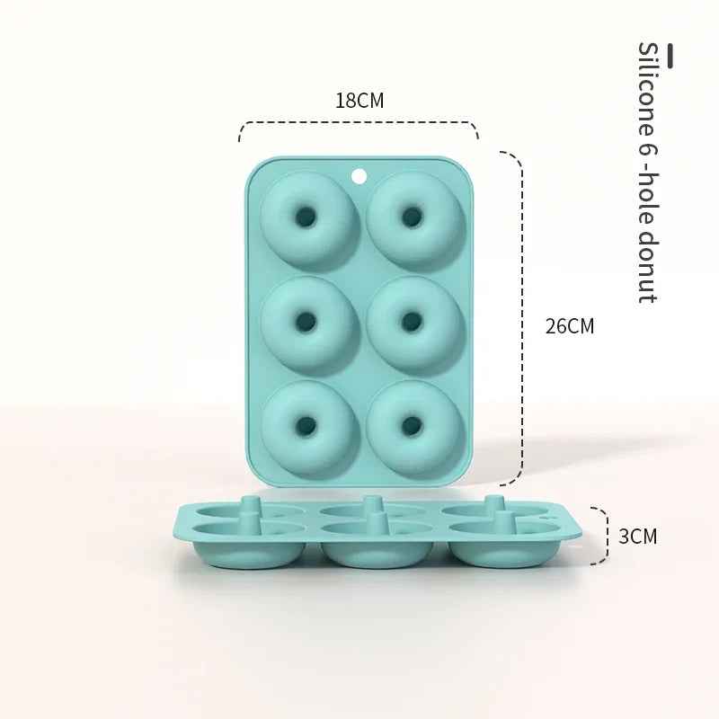 Non-Stick Silicone Fluted Tube Cake Pan 3D Shape Baking Mold DIY Kitchen Bakeware Tools for Pastry & Cake Decorating Qme Donut