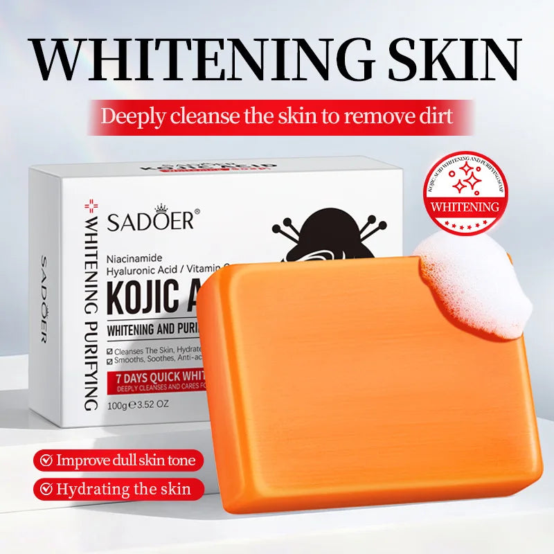 Kojic Acid Whitening Cleansing Soap Facial Body Containing Qme 100g