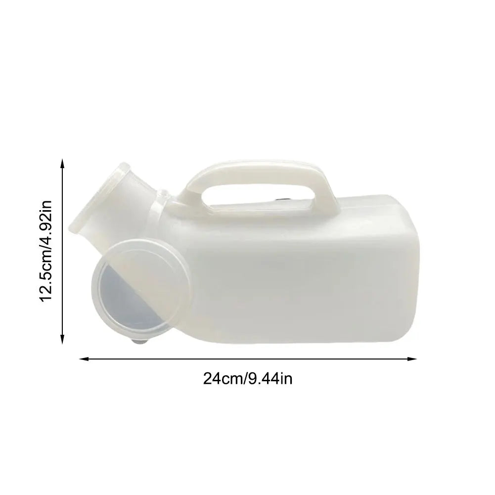 1200ml Pee Container Spill Proof Urine Bottle Plastic Mens Bedpan Bottle with Lid for Car Elderly and Incontinence Qme