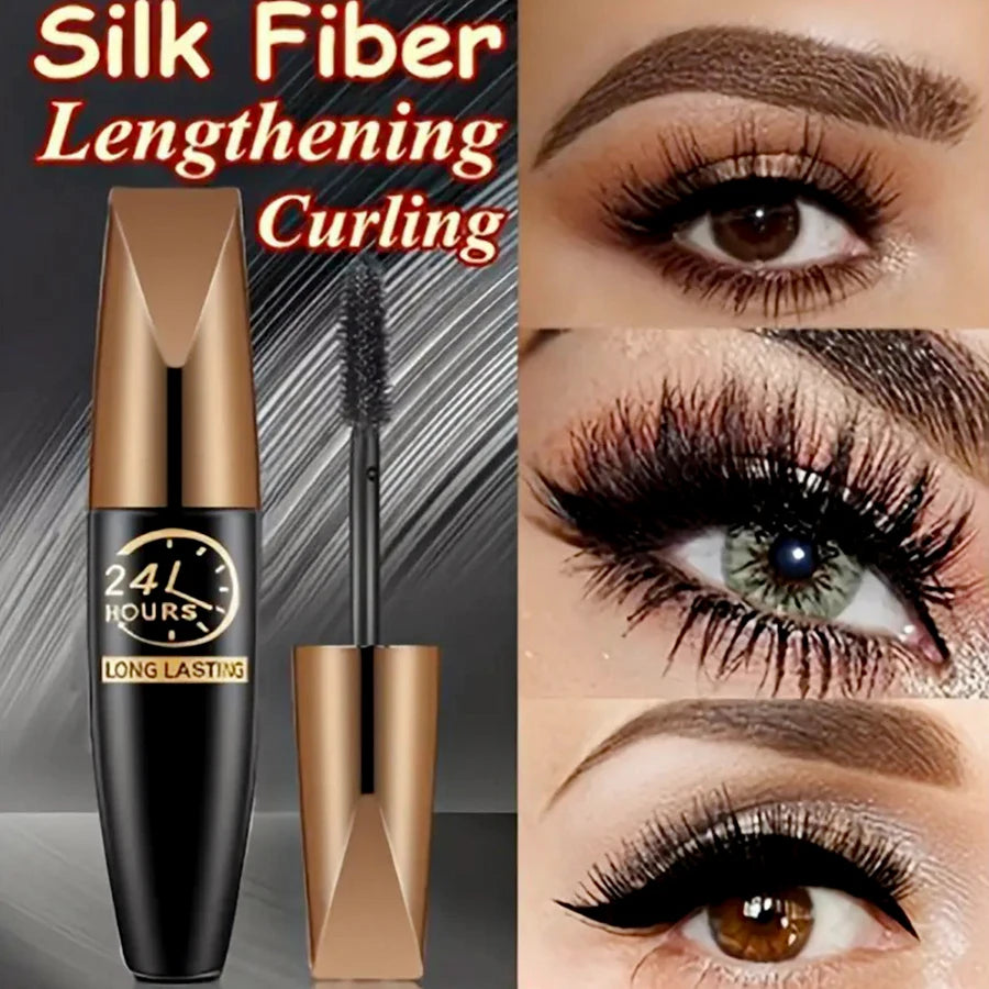 5D Eye Black Mascara Waterproof Lengthens Eyelashes Extension Silk Qme