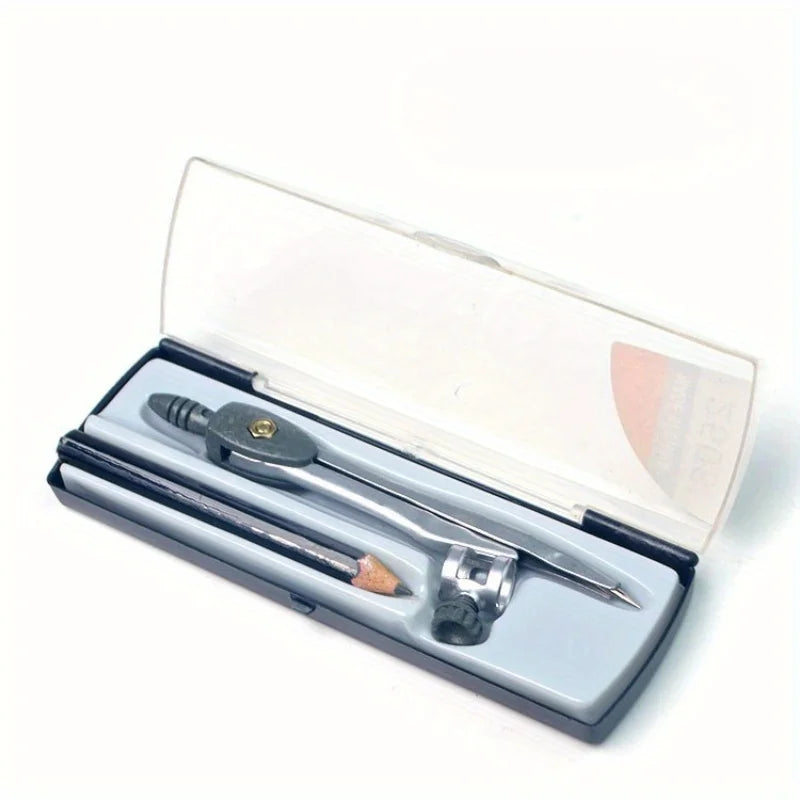 Professional Compass Metal Compass with Pencil and Storage Bag for Geometry, Precision Qme