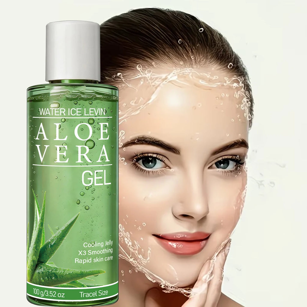Pure Aloe Vera Gel with Hyaluronic Acid, Cooling & Moisturizing for All Skin Types Qme