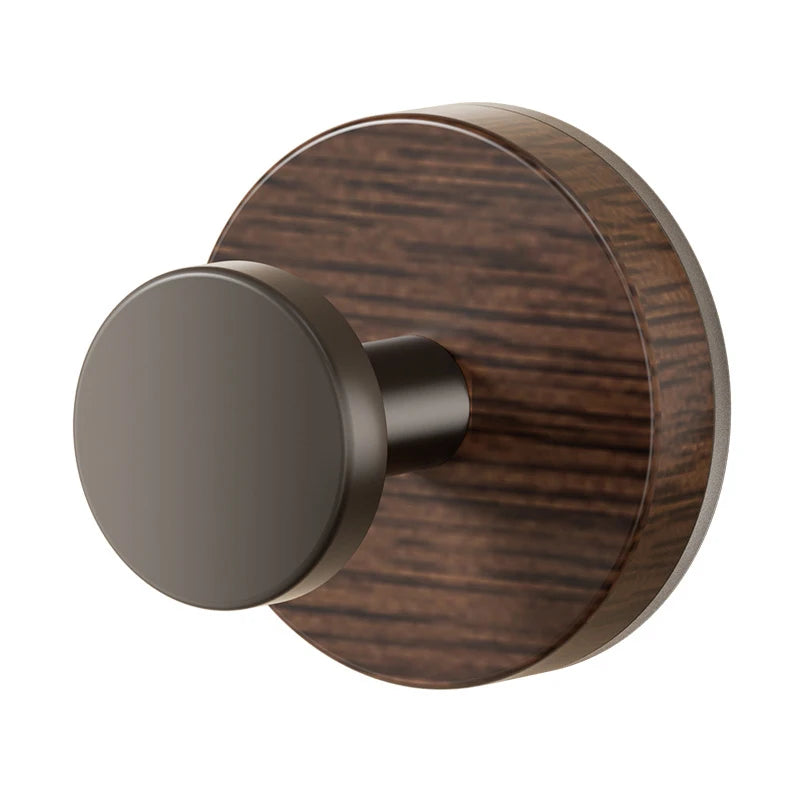 Wall-mounted Storage Rack Wood Suction Cup Hooks Walnut Keys Decor Qme