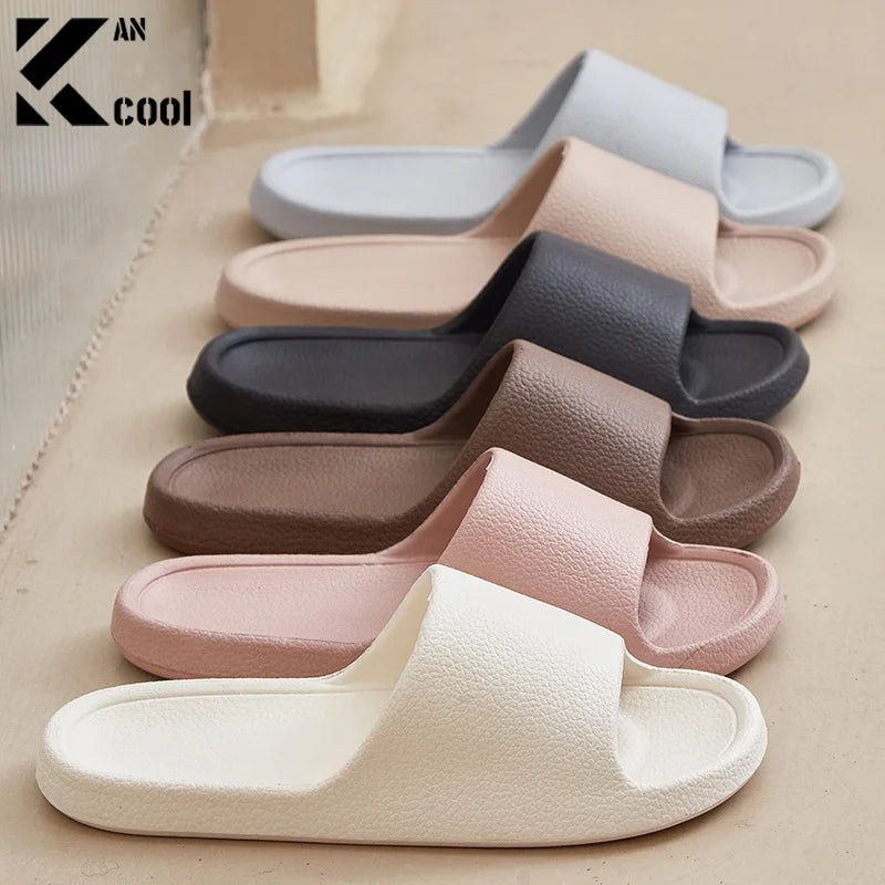 Summer Fashion Slippers Women Shoes Cloud Slippers For Men Home Flat Sandals Massage Flip Flops Couples Bathroom Indoor Slides Qme