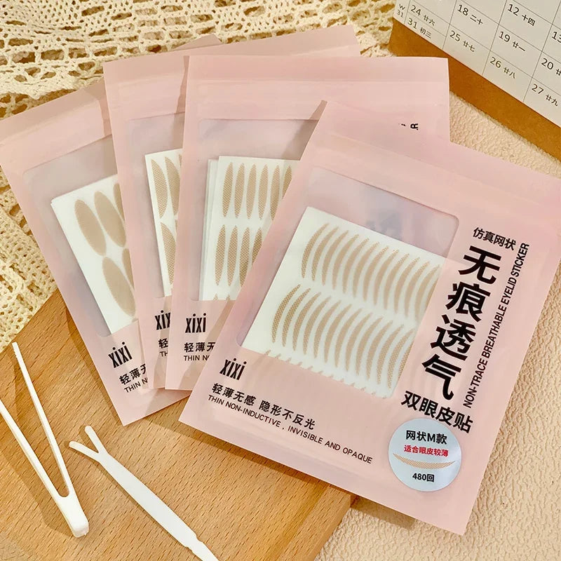 10 sheets Eyelid Sticker Invisible Double Eyelid Tape Lace/Mesh Type Self Adhesive Double Eye Tape Stickers Eye Makeup Tools Qme