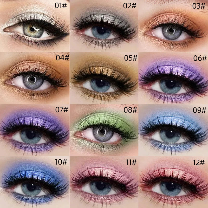 13-Shade Waterproof Liquid Eyeshadow Palette Shine Long-lasting Qme