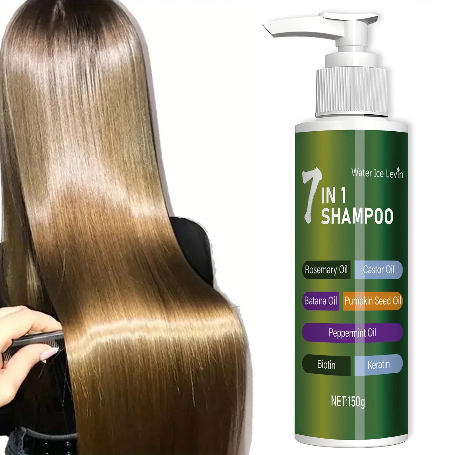 7-in-1 Shampoo, Rich in Foam and Easy to Rinse, Removes Dandruff, Reduces Hair Breakage, Long-Lasting Oil Control, Super Volumizing, Strengthens Hair, Repairs Split Ends, Makes Hair Thicker and Softer Qme