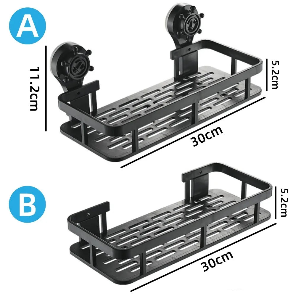 Bathroom Storage Rack Non Perforated Wall Mounted Toilet Toiletries Storage Suction Cup Style Storage Bracket Household Items Qme