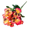 10 Heads Artificial Pansy Fake Flower European Multicolor Fake Bridal Flower Bouquet Wedding Home Party Decoration Flowers Qme Orange