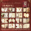 TIANZI 192Pcs Vintage Diary Album Background Paper DIY Scrapbooking Junk Journal Stationery Supplies Colored Decoration Material Qme A