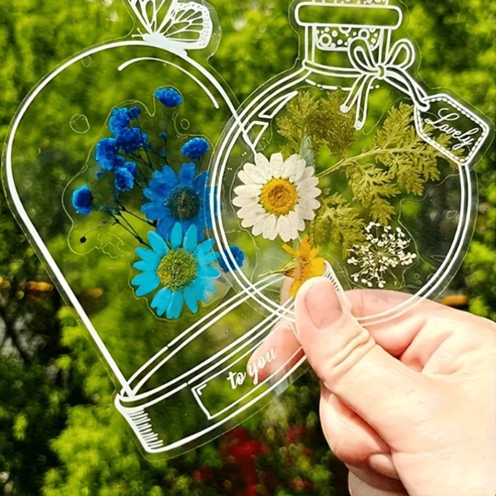100 Transparent Petal-Shaped Bookmarks, Elegantly Designed with Handcrafted Petals, Perfect for Book Lovers Qme