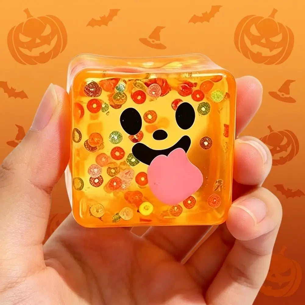 Halloween Ice Cube Squishy Toy Slow Rising Maltose Sensory Fidget Qme