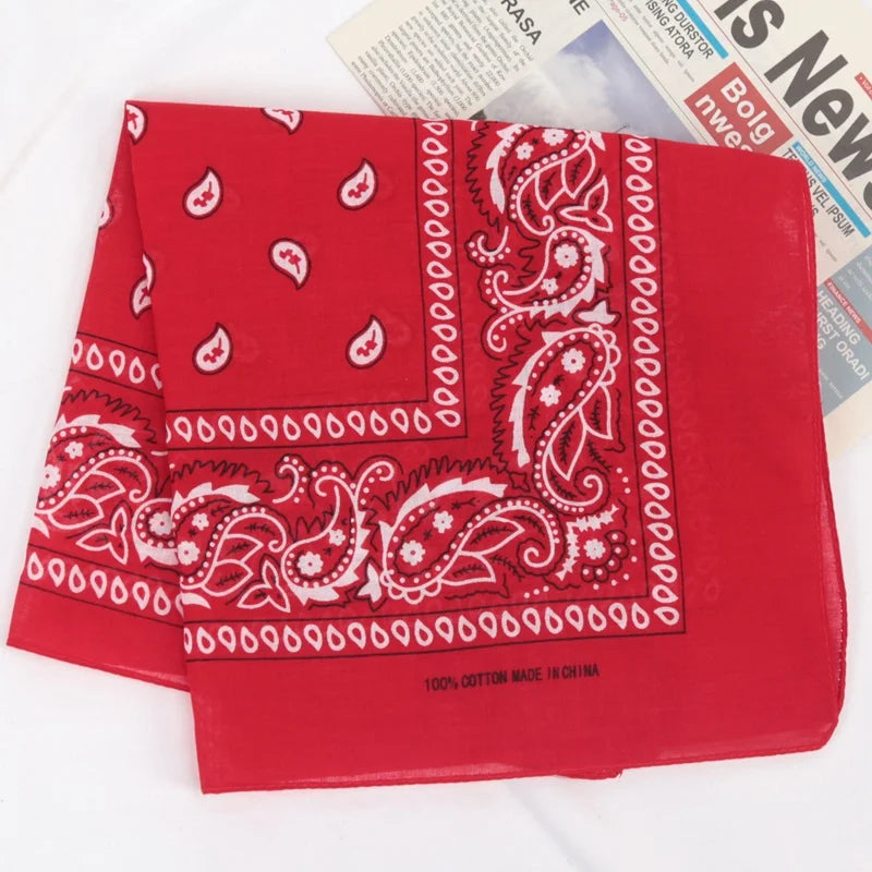 Unisex Cotton Bandana Kerchief Hip Hop Black Hair Band Neck Scarf Qme A8