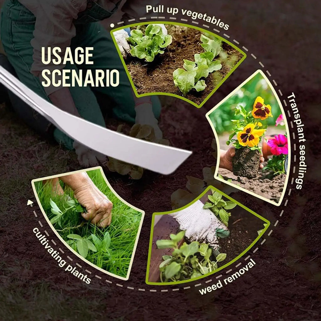 Grass Puller Tool Manual Removal Handle Heavy Duty Uprooting Weeding Qme