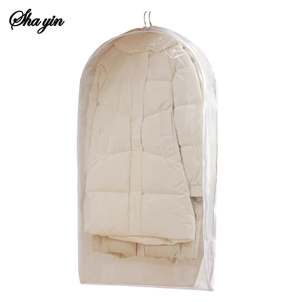 Wardrobe Organizer Bags Down Jacket Air Compression Hanging Bag with Zipper Clothes Dust Cover Bag Save Space Cloth Storage Bag Qme