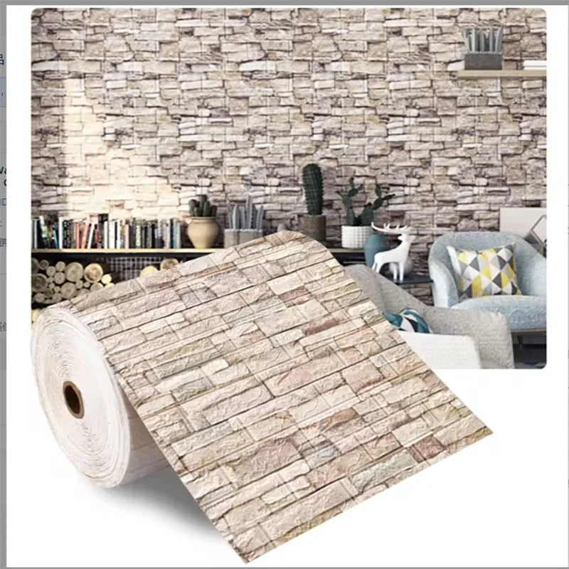 Decorative waterproof and moisture-proof self-adhesive wallpaper retro style home decor bedroom living room background wall Qme B 70cmx1000cm
