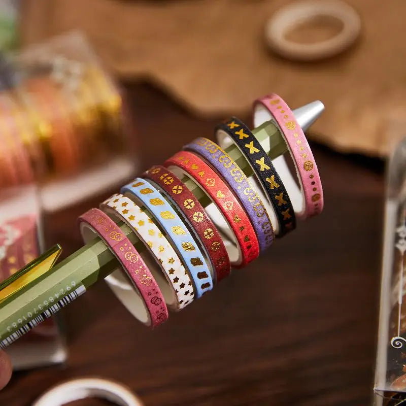 Washi Tape Gold Foil Decorative Adhesive Scrapbooking Ribbons Diary Qme