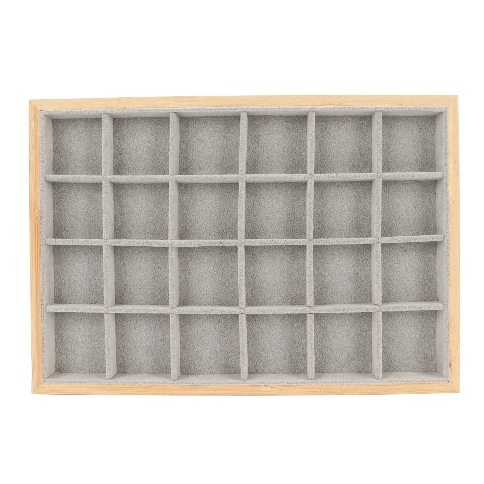 Jewelry Storage Display Trays Multipurpose 24 Grids Jewelry Tray for Ring Earring Bangle Bracelet Necklace Qme grey