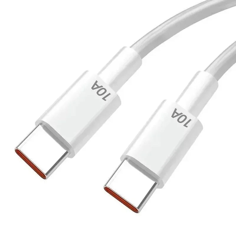 USB-C To Type C 100W 10A Fast Charging Data Cable PD Line 0.25/1/1.5/2/3m Quick Charge 3.0 Data Cord For iPhone Samsung Huawei Qme White 1.5m
