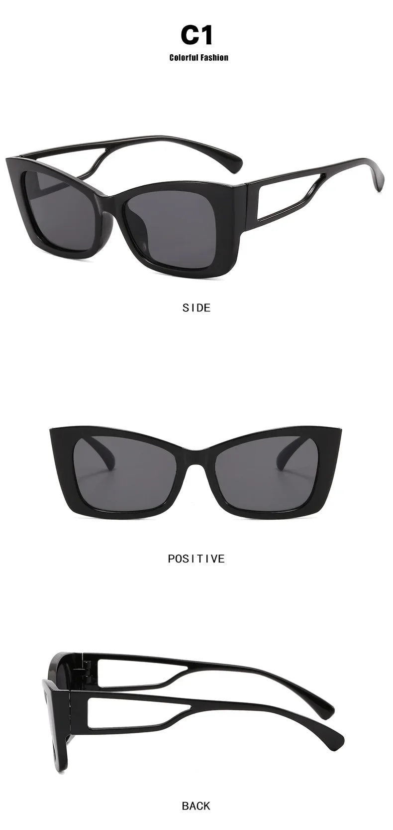 New Cat Eye Women Sunglasses Vintage Brand Designer Fashion Sun Glasses Big Cateye Designer SunGlasses Shades Female Anti-Glare Qme