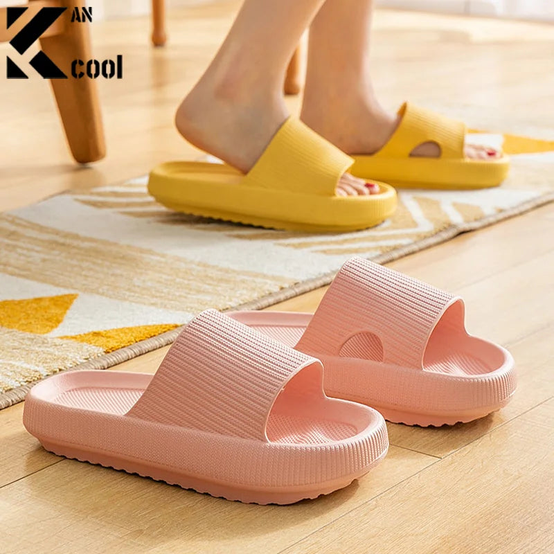 Cloud Sliders Women Men Non-Slip Bathroom Slippers Summer Soft Flip Flop Pillow Sliders Platform Pool Sliders Shower Shoes for I Qme