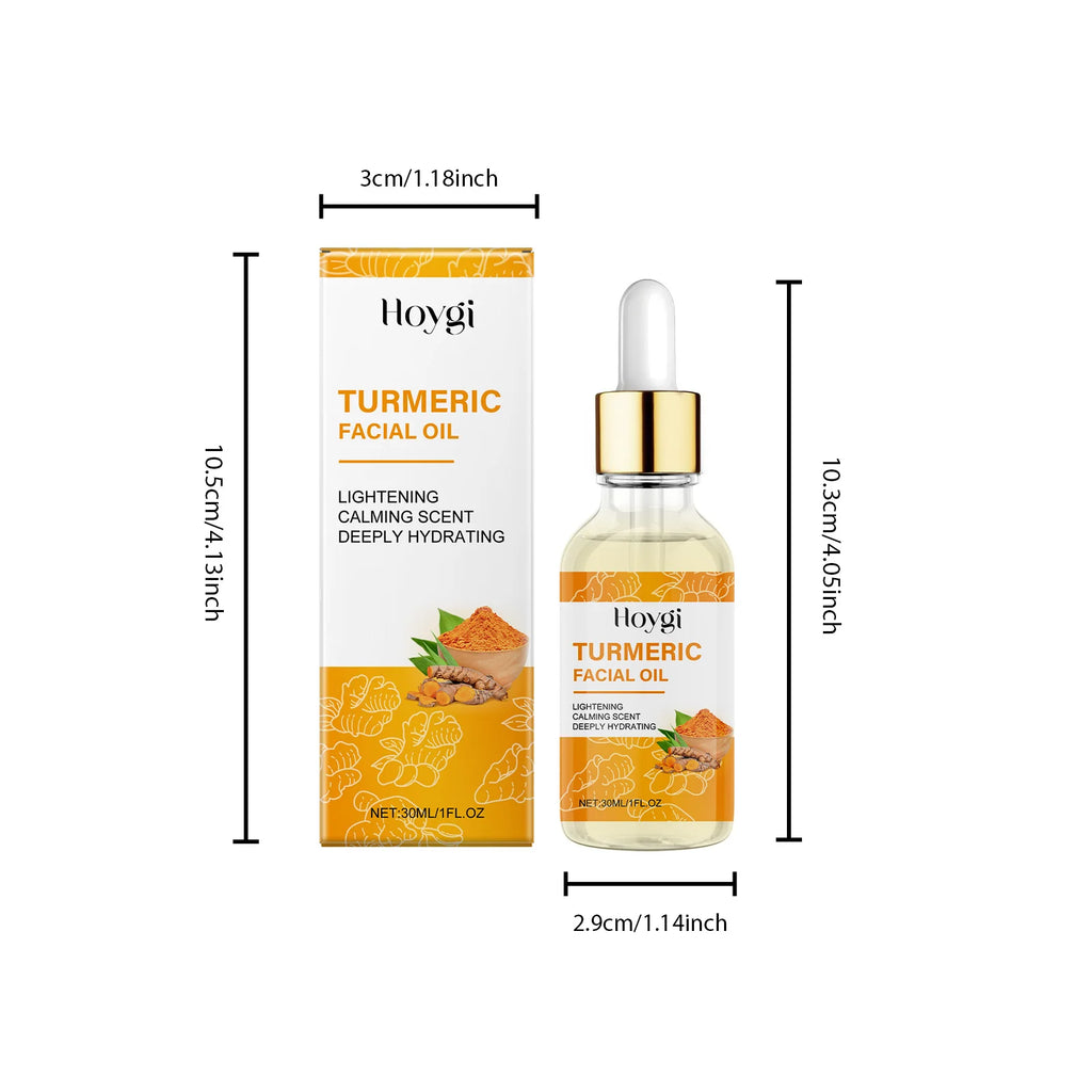 Turmeric Facial Essence Oil Nourishing Brightening Fade Dark Spot Skin Care Smoothing Firming Glowing Complexion Moisturizing Qme