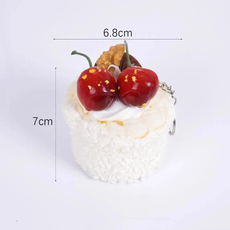 Artificial Coconut Cream Mousse Dessert PU Simulation Cake Fake Food Model Refrigerator Sticker Home Kitchen Decoration Prop Qme A1 6.8x5.8cm