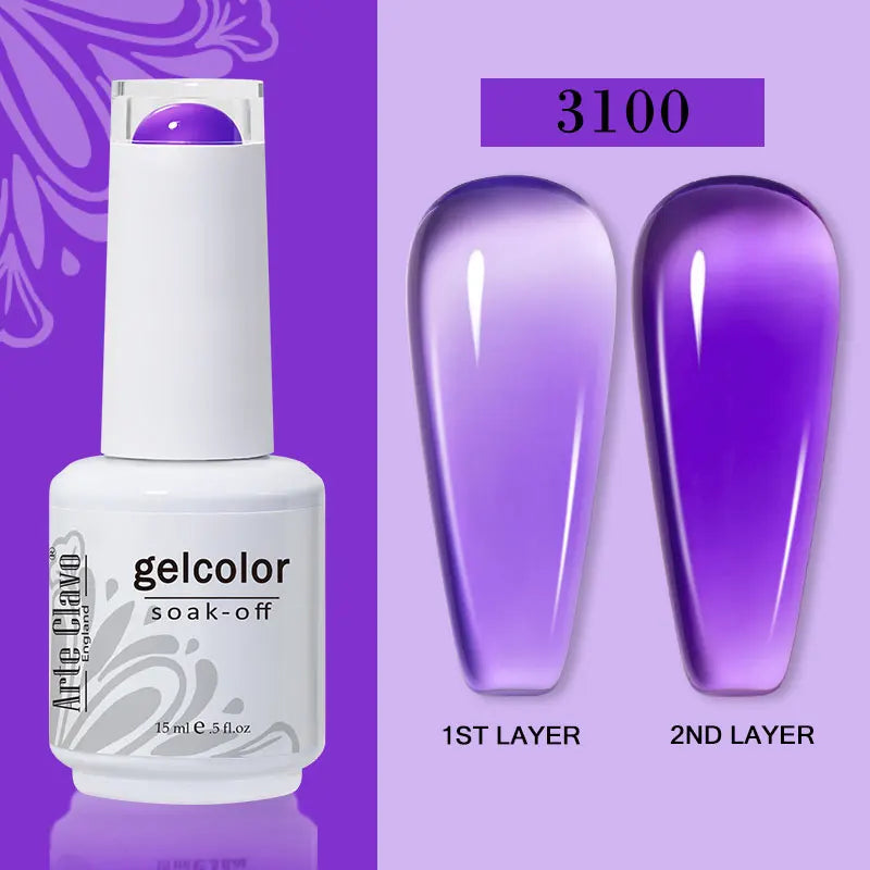 Arte Clavo Jelly Gel Polish Translucent Manicuring UV Nail Semi