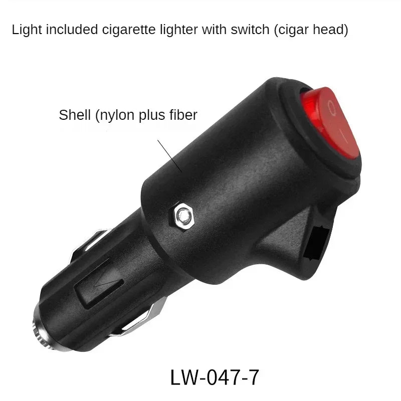 5pcs DC 12V 24V Car Cigar Lighter Switch Power Socket Plug With LED Indicator Cigar Lighter Plug Transmission & Cables Qme