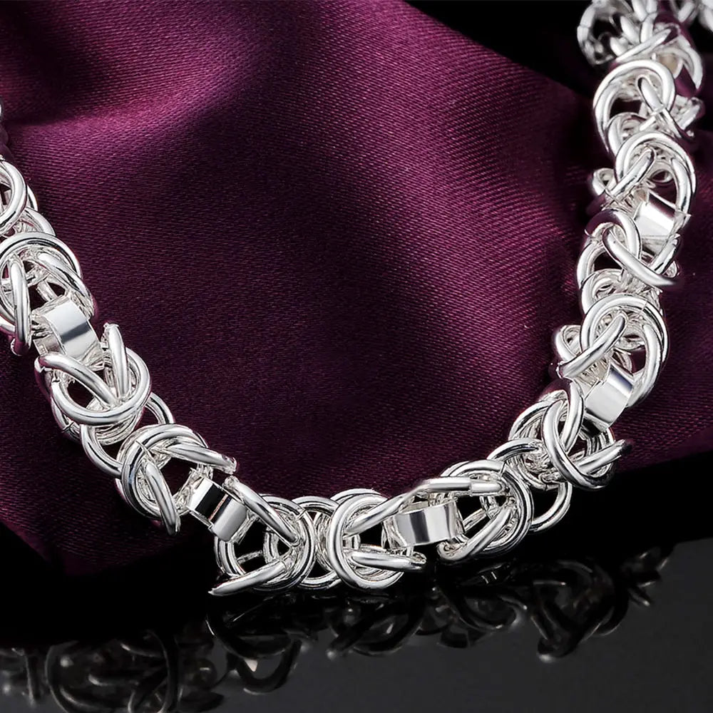 Noble 925 Sterling Silver Bracelets Charm Classic Chain for Women Men Wedding Party Good Gifts High Quality Fashion Jewelry Qme