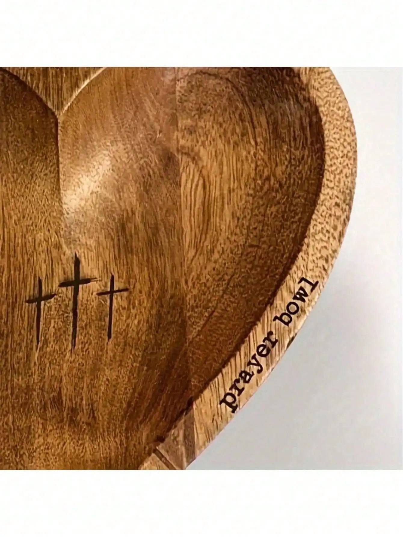 Heart-shaped Prayer Bowl Cross Engraved Home Decor Living Room Dining Qme