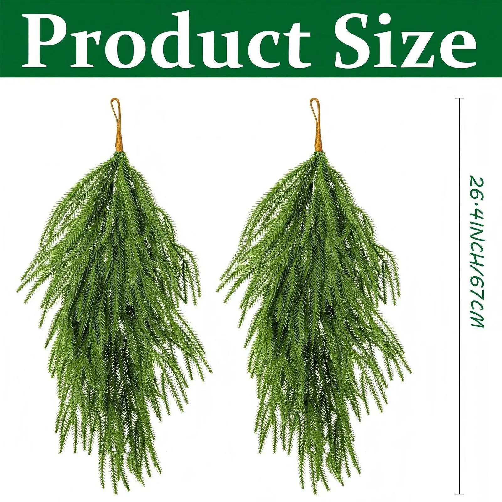 Pine Garland Christmas Teardrop Swag 2 Artificial Decoration Railing Qme