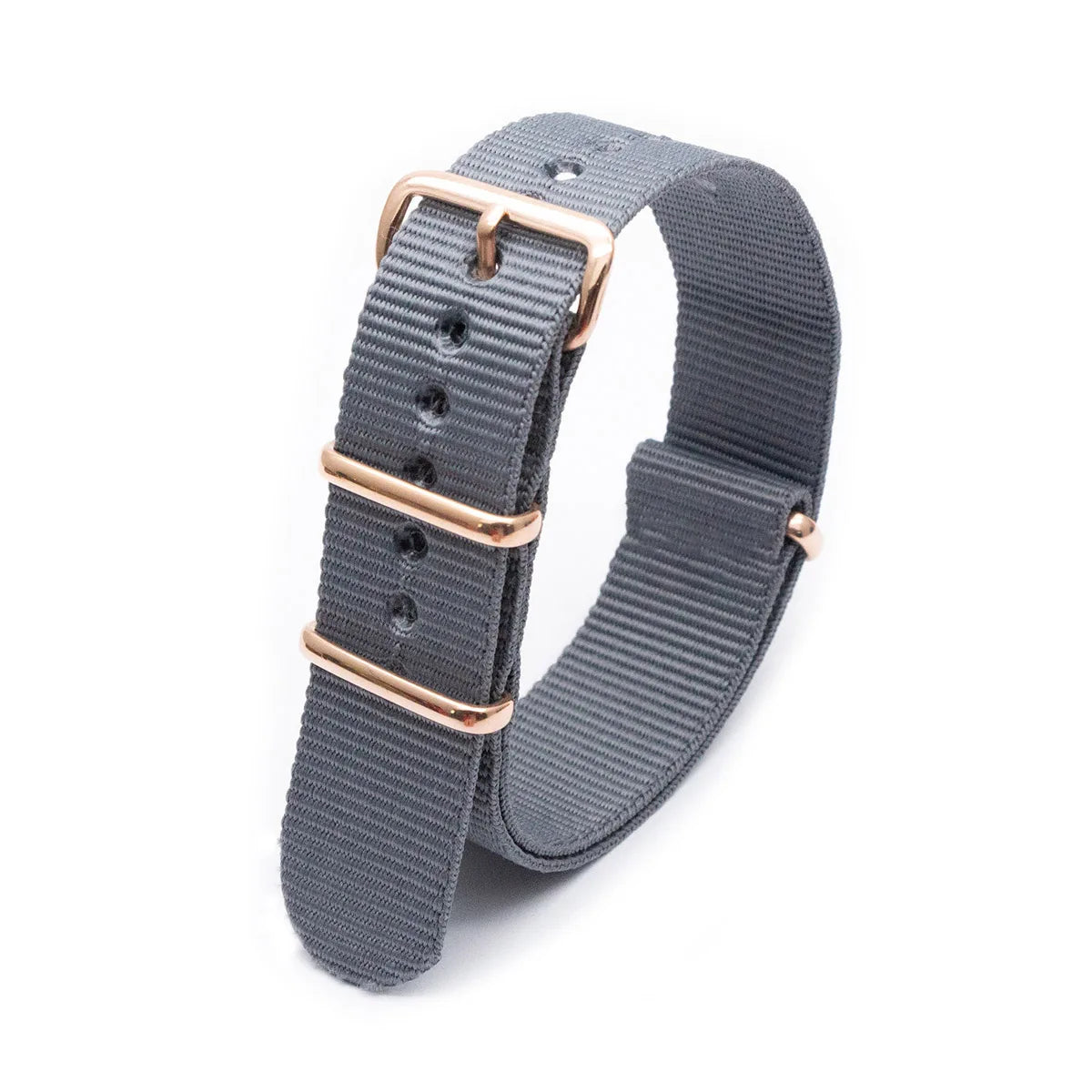 Luxury Nylon Watch Band Rose Gold Metal Buckle Durable Sweatproof