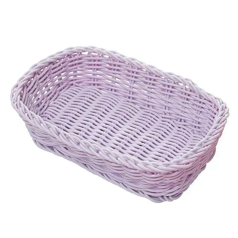 Plastic Storage Box Container Desk Organizers Stationery Cosmetics Toy Basket with Lid Drawer Jewelry Case Kitchen Home Supplies Qme A-Purple