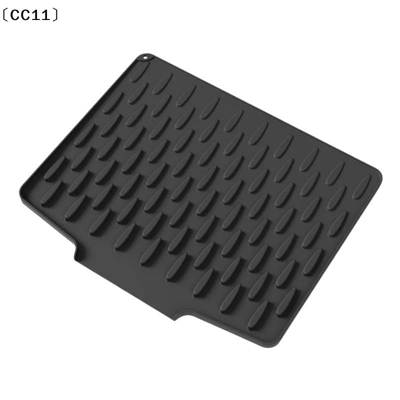 Silicone Dish Drying Mat Tilted Design Efficient Water Drainage Qme