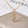 Lucky Wealth Attracting Gift Dollar Sign Money Bag Zircon Necklace Trendy Amulet Jewelry Birthday Holiday Present for Men Women Qme 5