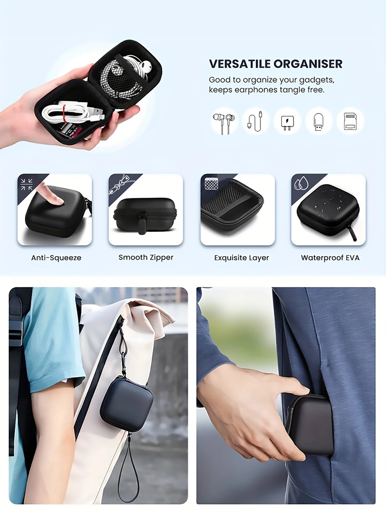 Digital Protective Case Portable Mobile Power Mouse Supply Data Cable Qme