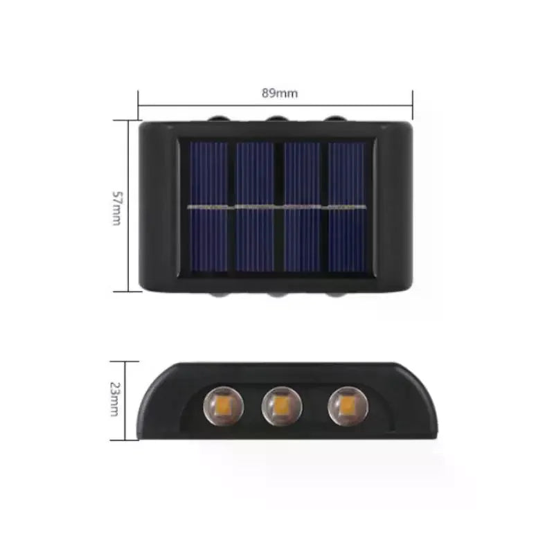 Solar Wall Lamp Outdoor Waterproof Solar Fence Lights Solar Powered Up Down Lighting Garden Yard Street Decoration Wall Lights Qme