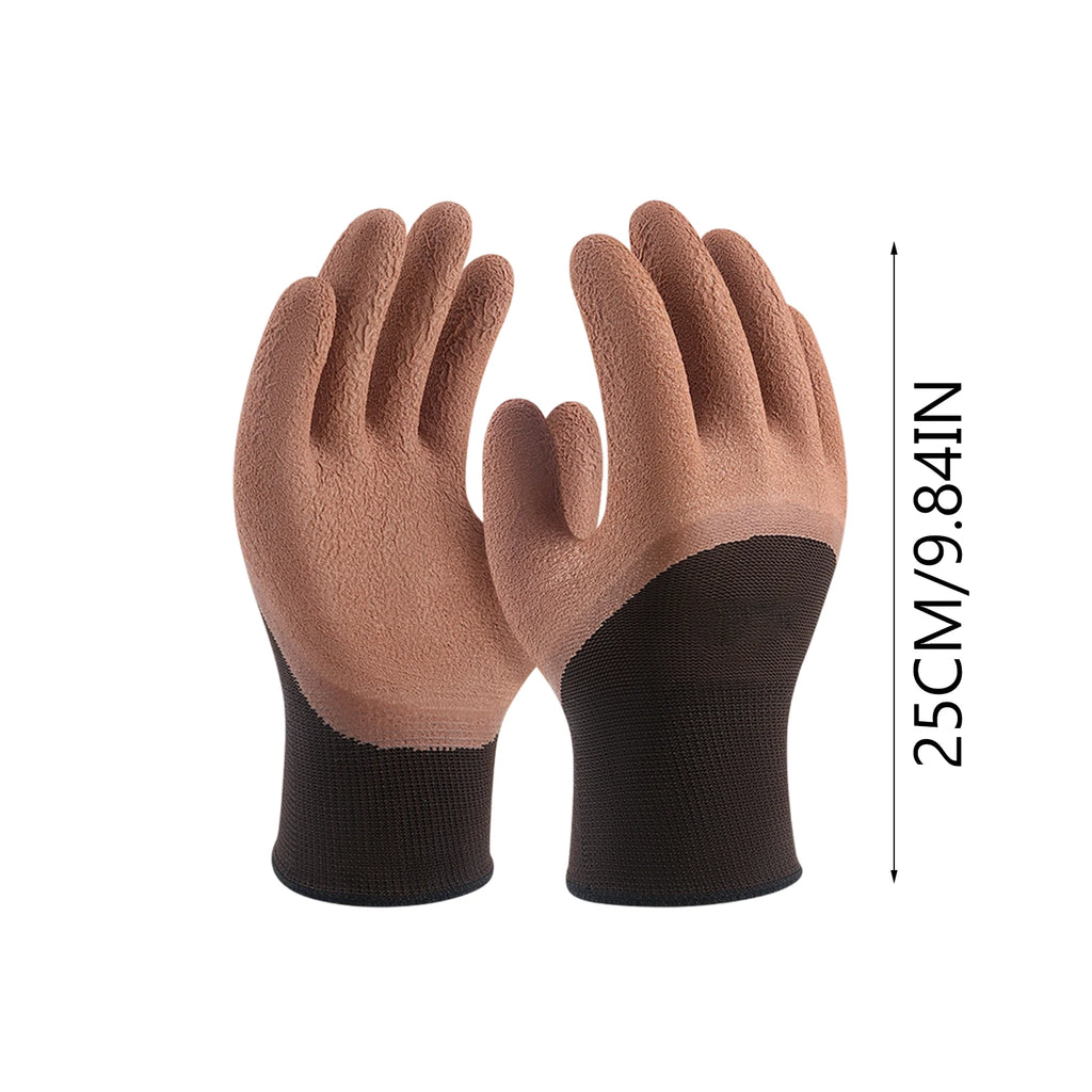 1Pair Rubber Latex Work Gloves Safety Labour Protection Garden Sports Motorcycle Driver Wear-resistant Non-slip Gloves Qme