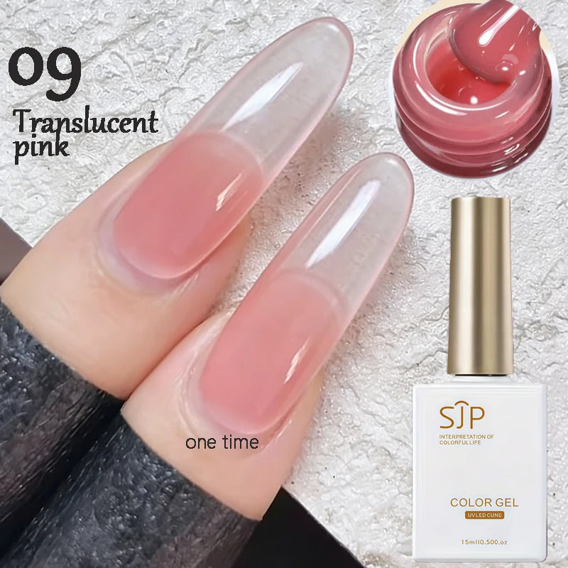 1 Jelly Gel Nail Polish Crystal Brown DIY Translucent Art Permanent Qme 09