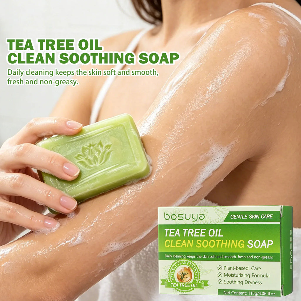 Tea Tree Oil Handmade Soap Fresh Aroma Moisturizing Formula Cleanses Qme