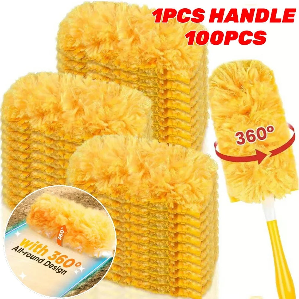 Double Sided 360 ° Electrostatic Precipitator for Household Clean Ceiling Corner Dust Spider Web Replaceable Dust Removal Cloth Qme