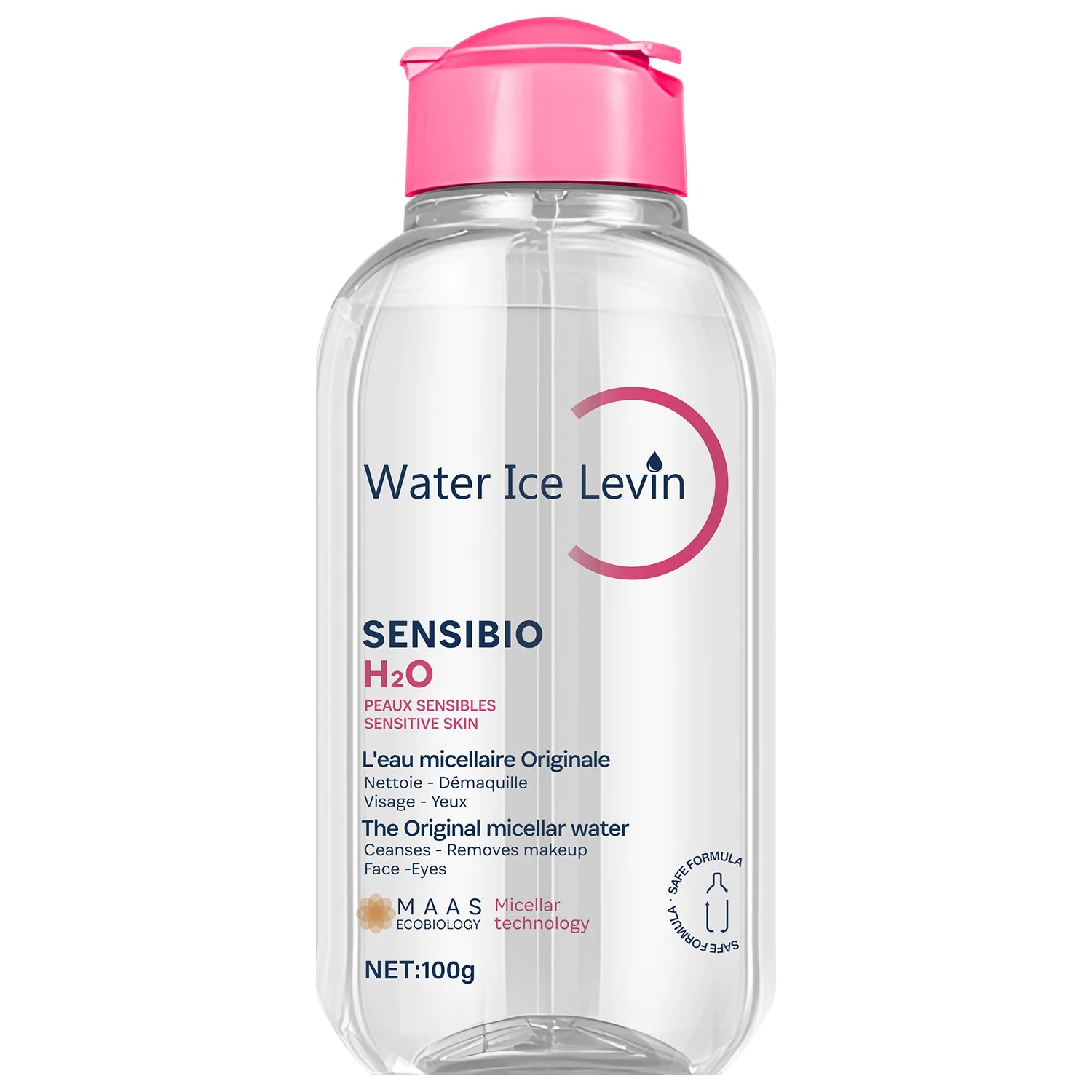Sensibio H2O The Original Micellar Water for Sensitive Skin，Gently Cleanses, Removes Makeup，Hydrates，with Lactic Acid, Collagen Qme Pink 100g