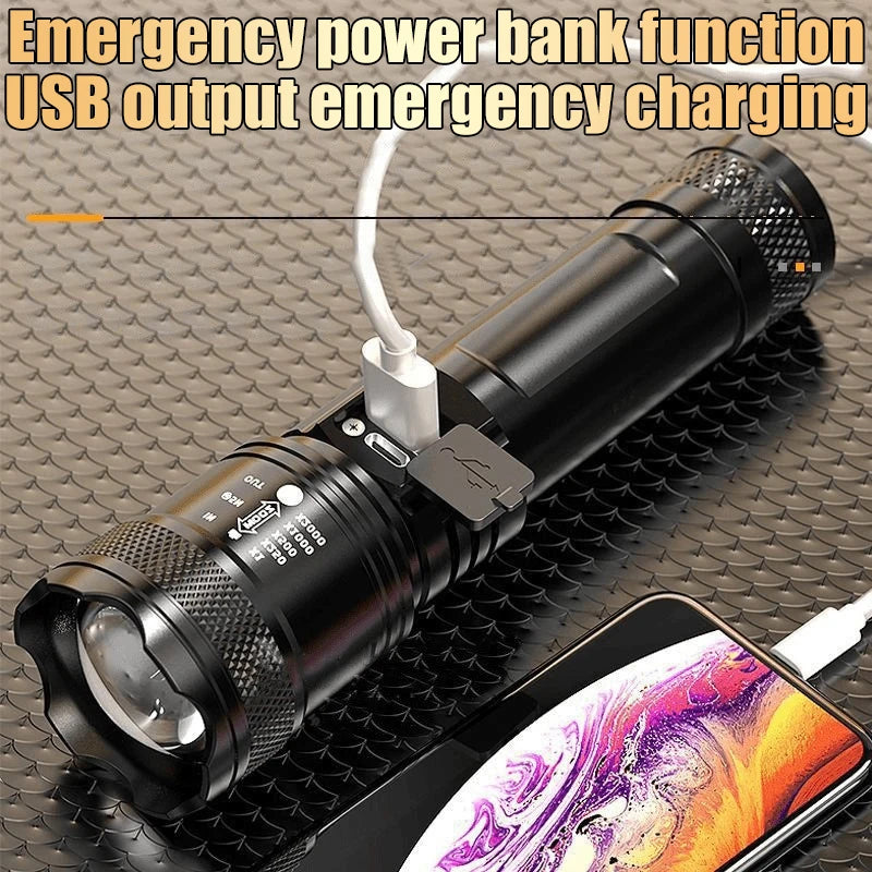 Ultra Strong Light Can Charge Mobile Phone Flashlight Outdoor Patrol Qme