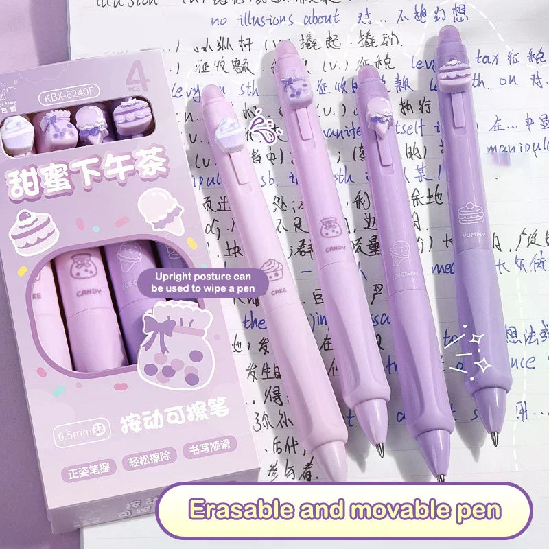 Box Cartoon Cute Erasable Gel Pen Creative Aesthetic Thermal Eraser Qme