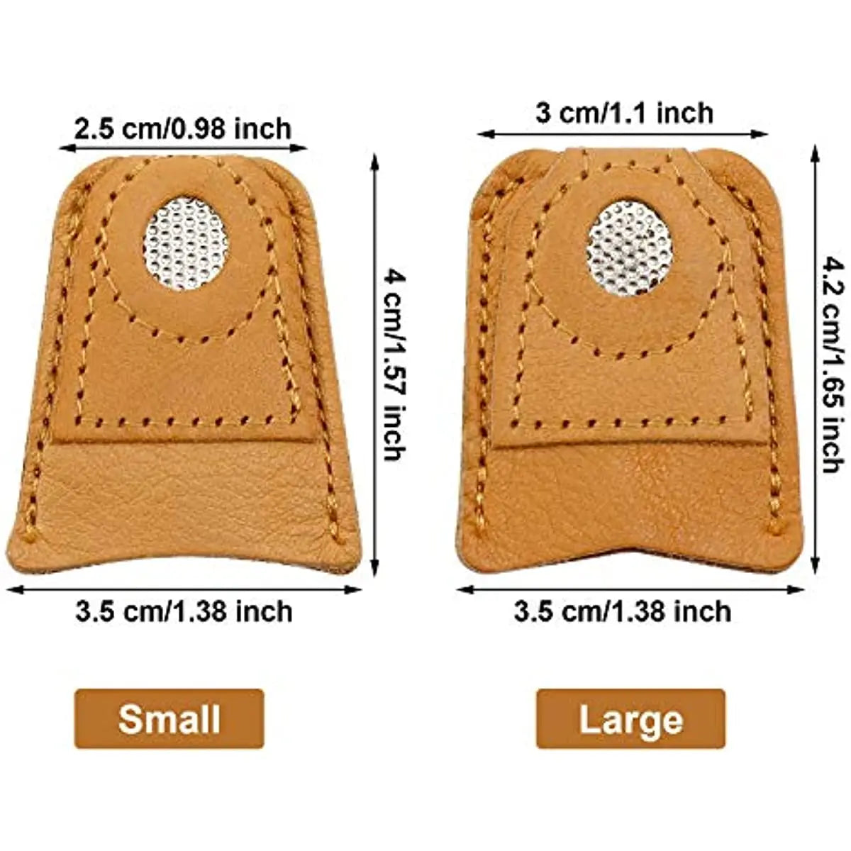 Leather Thimble Finger Protector, Sewing Needle Pad for Hand Quilting & Embroidery Qme